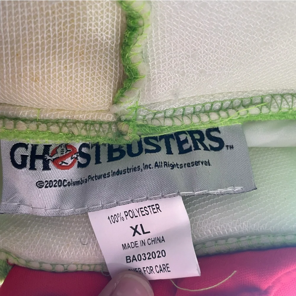 Kids Green Slimer-Style Halloween Costume with Red Tongue -